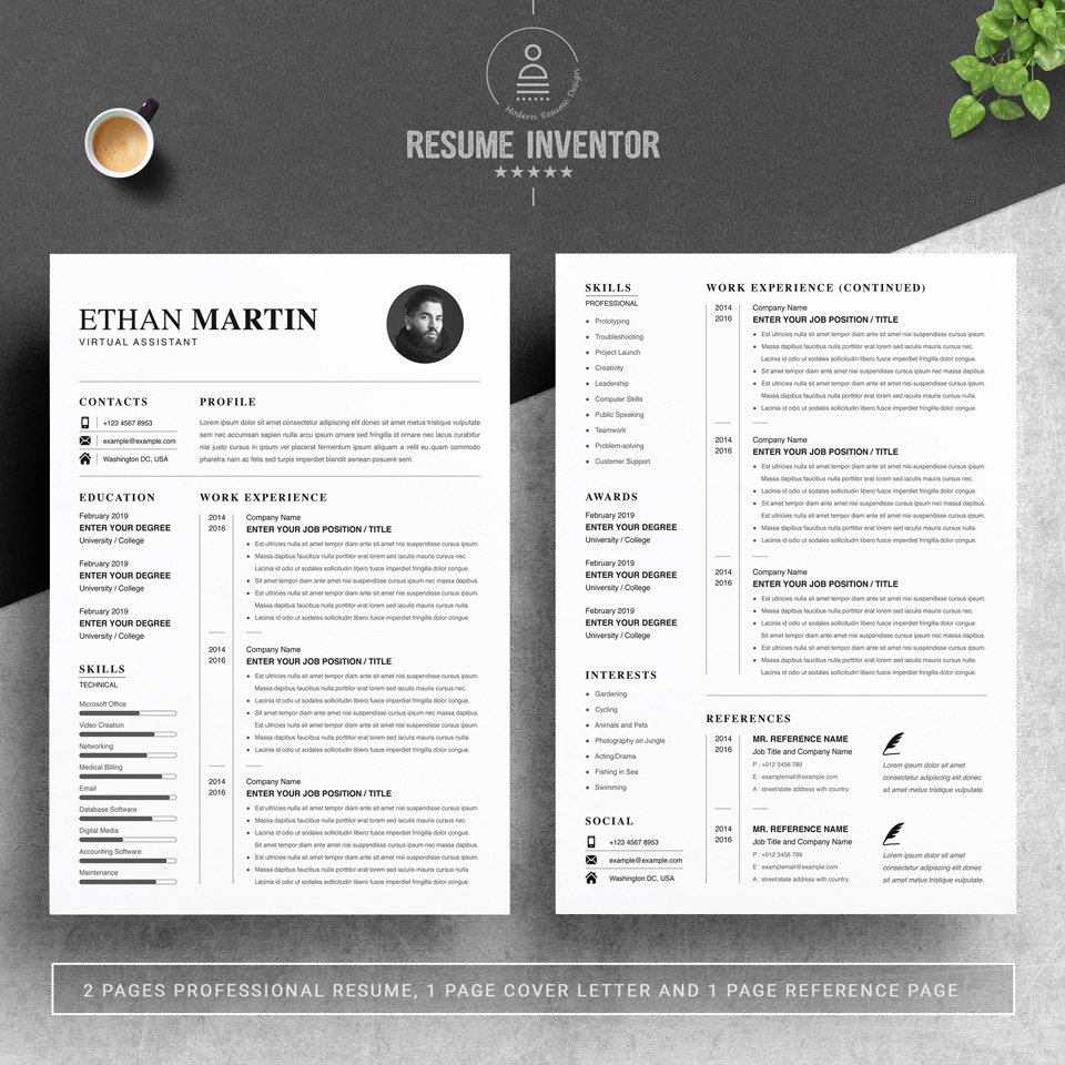 Two pages of resume. Virtual Assistant Resume.