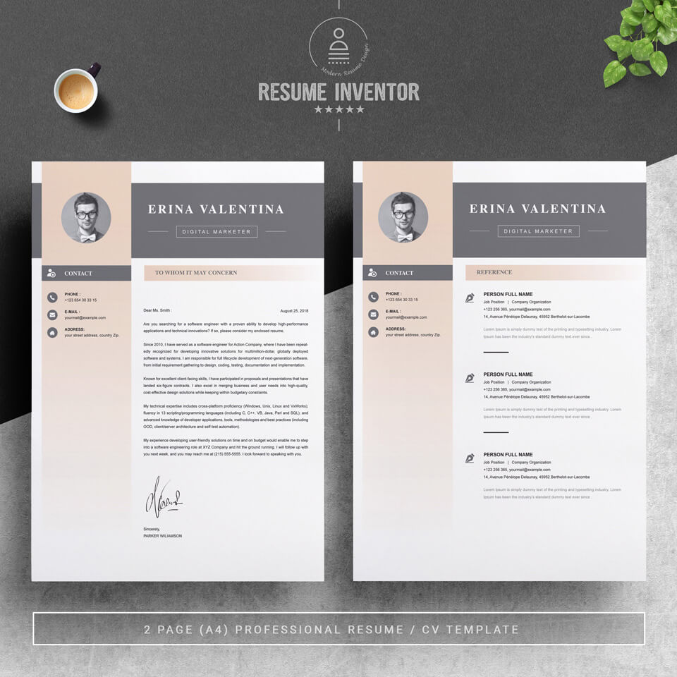 Two pages of resume. One Page Resume Template.