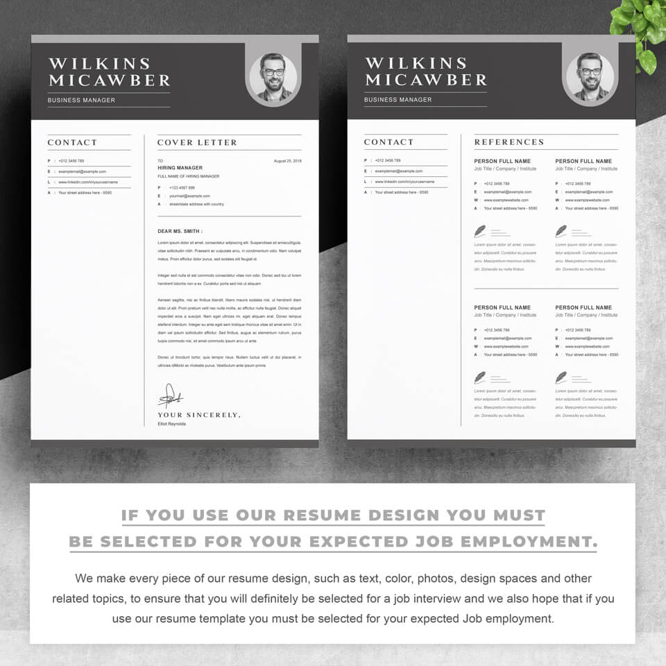 Two pages of the Business Manager Resume Template.