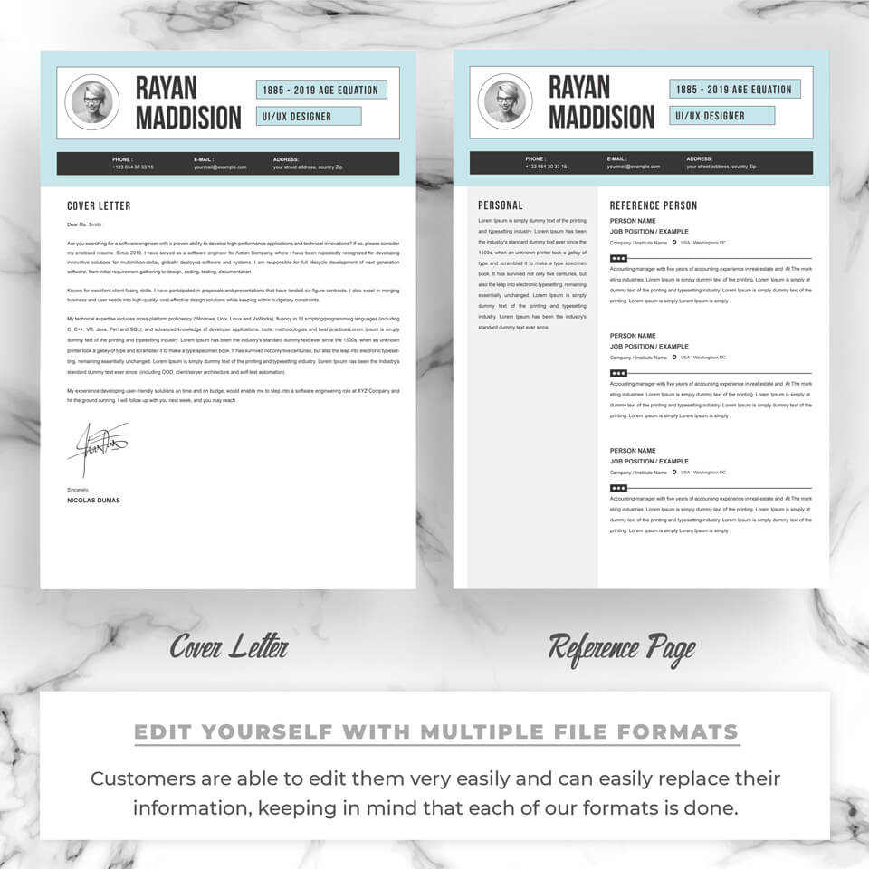 2 page cv template word free download 2020