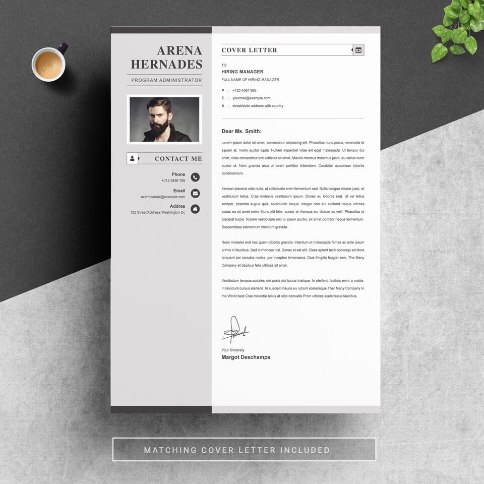 A general view of the template. Modern Resume.