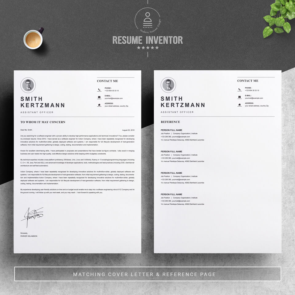 Two pages of resume. Modern Resume Template.
