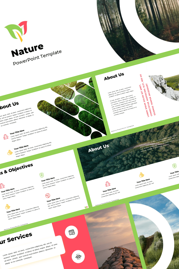 This template inspires with its freshness, greenery and the riot of spring. It will refresh any presentation and fit perfectly with any topic.