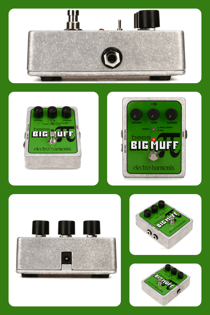 TThe Bass Big Muff Pi creates tones similar to the classic fuzz sounds of the battle-tank green Sovtek Big Muff Pi and the legendary Electro-Harmonix Big Muff Pi from the '70s.