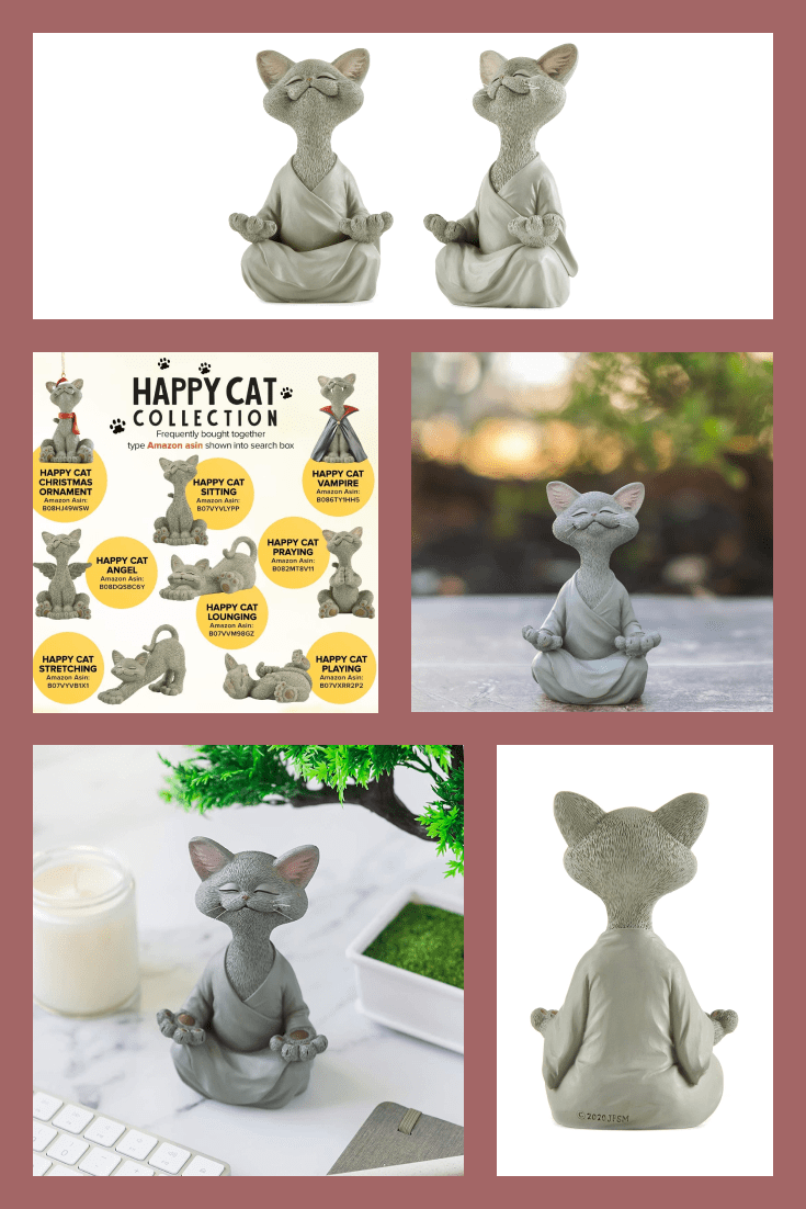 We all dream of catching Zen, and this cat figurine has already found him. A neat statuette in gray color will adorn any interior.