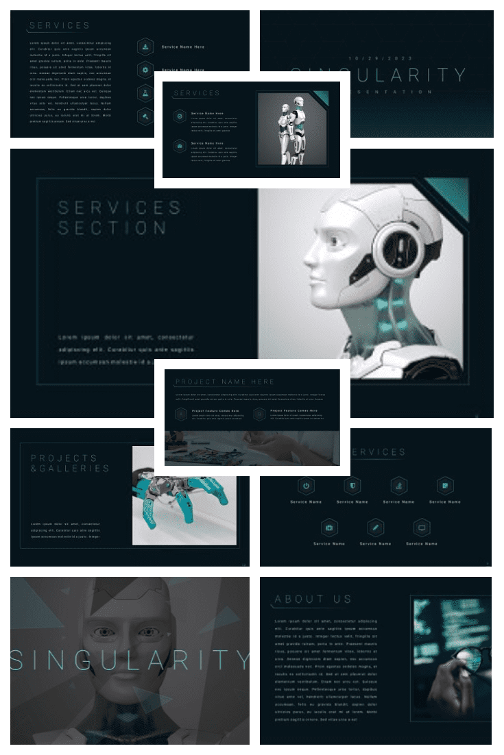 Futuristic theme with stylish accents. Perfect for artificial intelligence presentation.