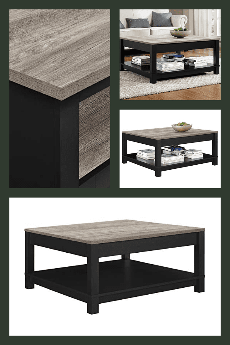 Stylish and fashionable table in the living room. It is perfect for any interior, as it is created in light dark colors.