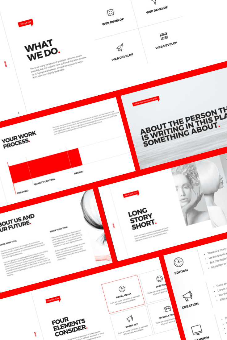 The template resembles a revolutionary brochure because of the red lines on the white background. If you want and are ready to make changes to the familiar device with your report, then choose this template.