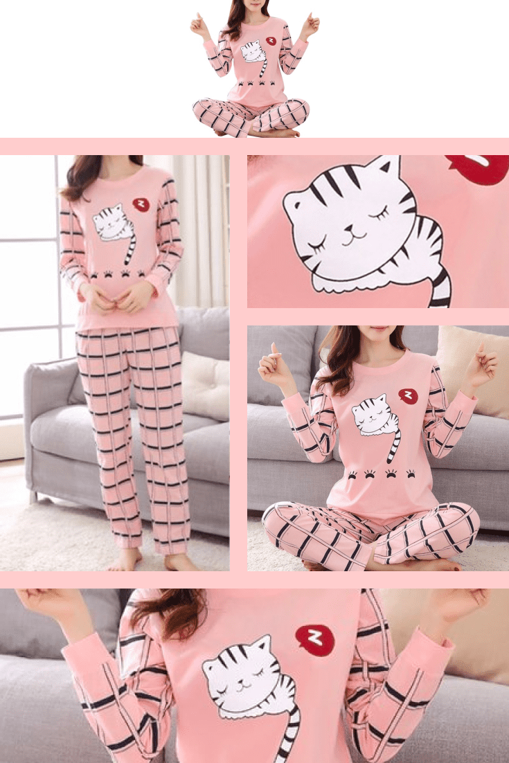 Cute pink pajamas for girls. It will be a great option for a pajama party.