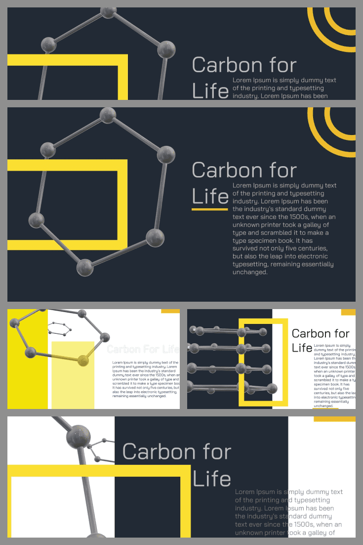 Yellow, gray and white add a special vibe to this template. The theme is perfect for medicine.