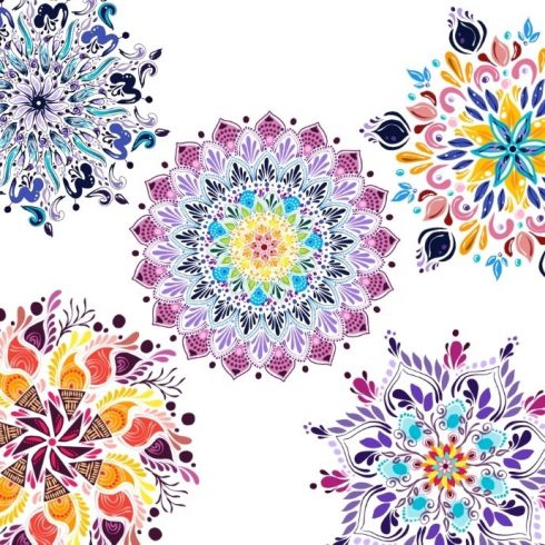 21 Mandala Designs Collection: Mandala SVG, Ai, Eps, JPG, PNG