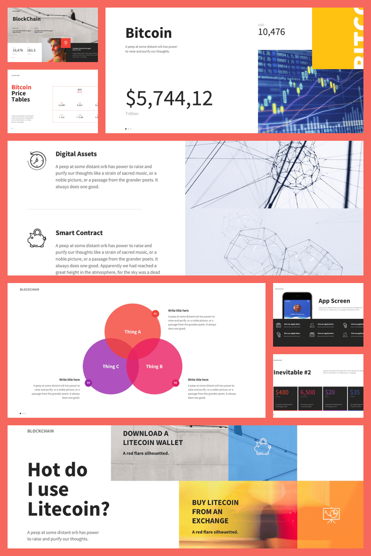 Wow your audience when you use the beautiful, colorful, and creative Bitcoin Finance Powerpoint Template. Because of the bright colors, the information presented to the audience stands out when you use this Powerpoint template.