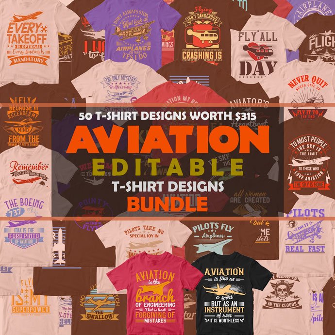 Download 50 Editable Aviation T Shirt Designs Bundle Ai Eps Dxf Png Svg Master Bundles