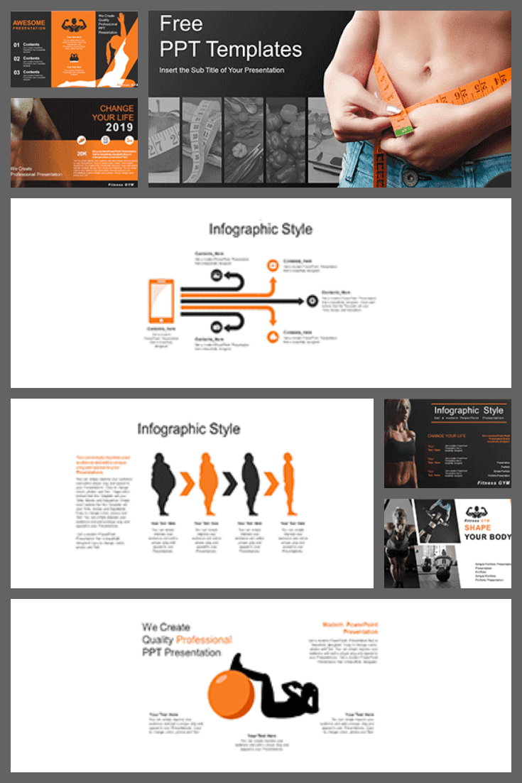 The topic of a healthy lifestyle is gaining momentum. This template is bright and simple with lots of visual graphics.