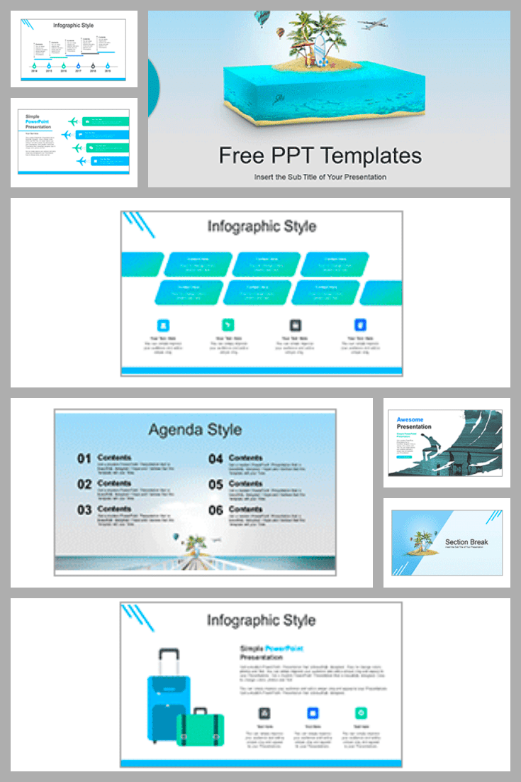 This template is a composite of islands on the sea cube. You can use it for presentations or promotions for customers who want to take a vacation.