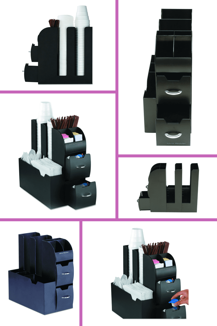 Compact and convenient organizer for storing equipment and various accessories for preparing coffee. An excellent optimization option.