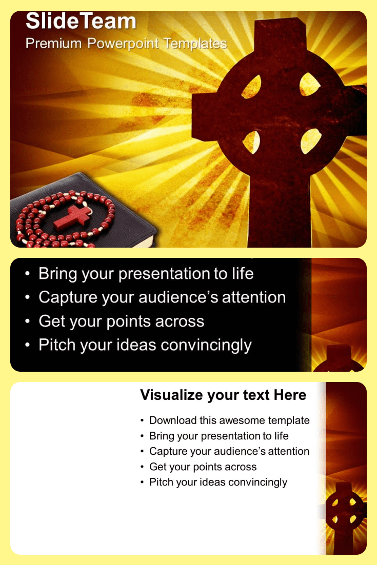 Church Images PowerPoint Templates Christian Cross Background Religion Growth PPT Design Slides. Collage Image.