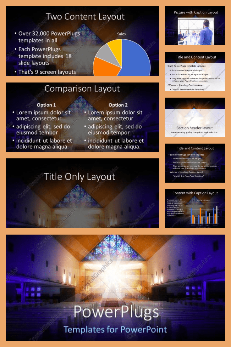 Church with Holy Light in the Middle. Collage Image.