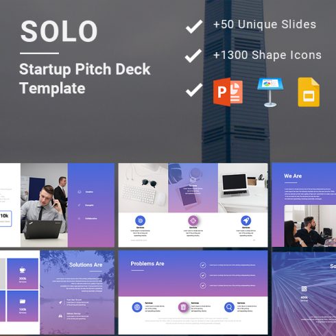 SOLO Startup Pitch Deck Template Example.
