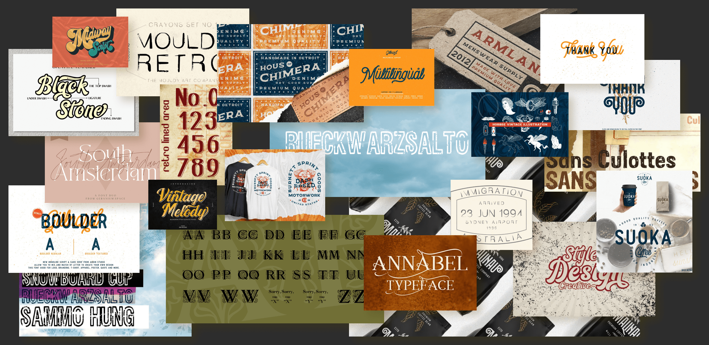20 Inspiring Free and Premium 90s Fonts Examples.