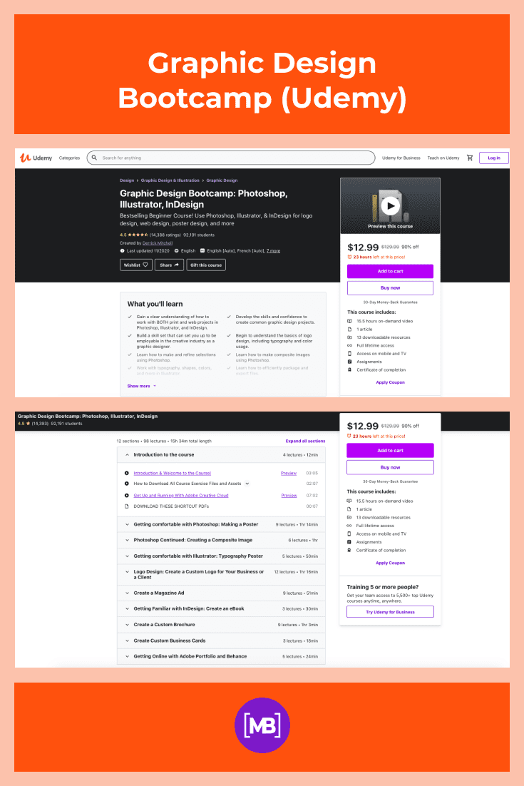 Graphic Design Bootcamp (Udemy). Cover Collage.