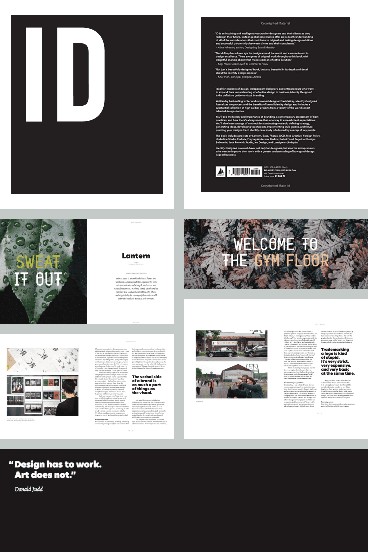 Identity Designed: The Definitive Guide to Visual Branding by David Airey. Cover Collage.