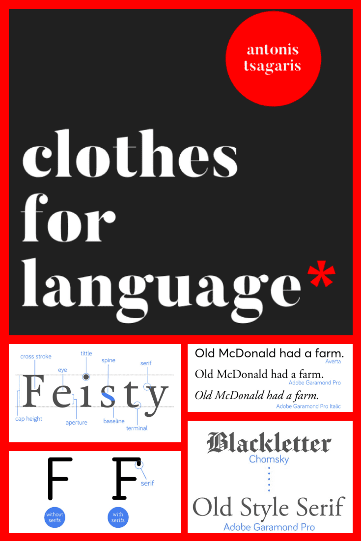 Clothes For Language: A typography handbook for designers, authors and type lovers.Cover Collage.