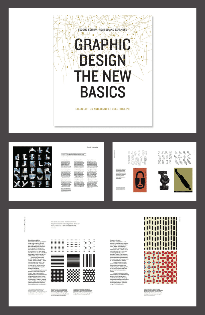 Graphic Design: The New Basics by Ellen Lupton and Jennifer Cole Phillips. Cover Collage.