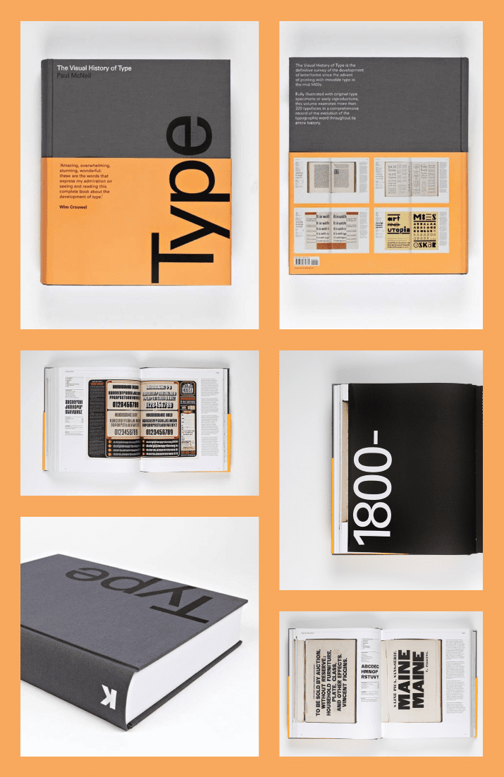 The Visual History of Type: A visual survey of 320 typefaces by Paul McNeil. Cover Collage.