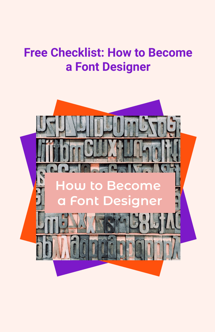 Free Checklist: How to Become a Font Designer. Cover Collage.