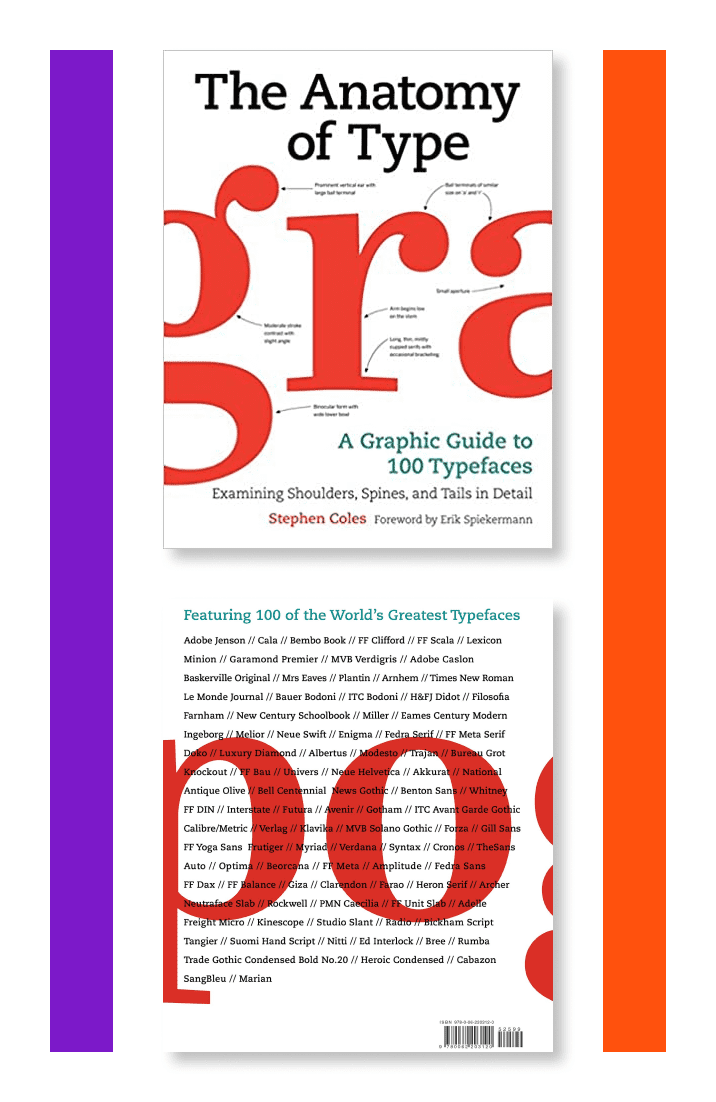 The Anatomy of Type: A Graphic Guide to 100 Typefaces by Stephen Coles. Cover Collage.