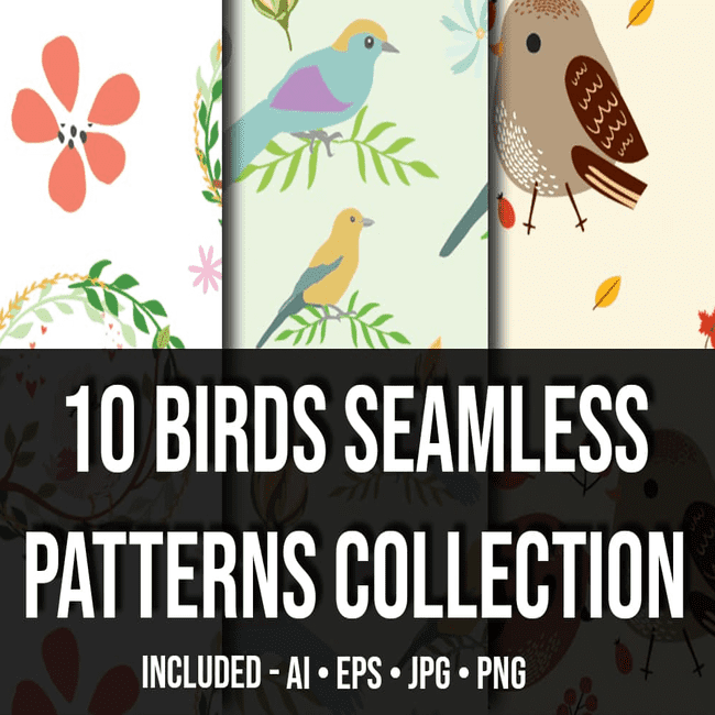 Birds Seamless Patterns Collection_main