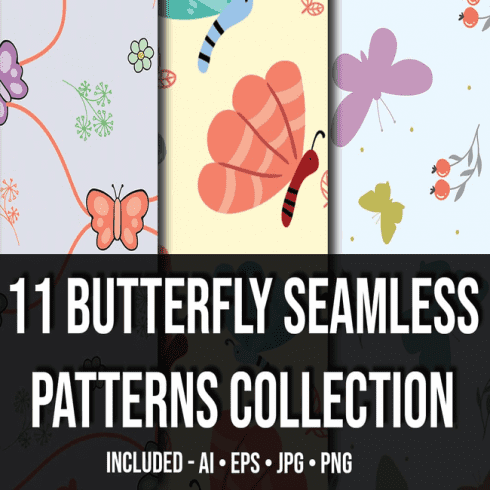 11 Butterfly Seamless Patterns Collection_Main