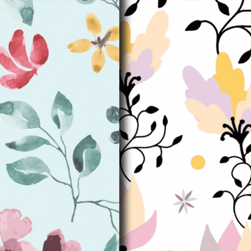 10 Floral Seamless Patterns Collection.