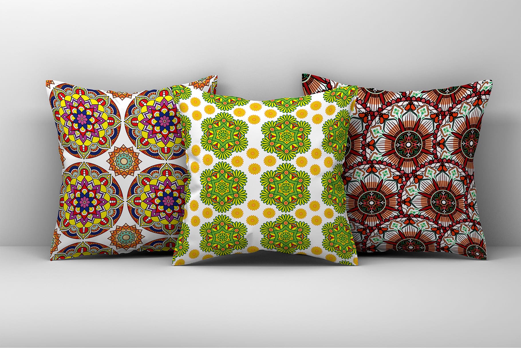 Beautiful decorative pillows with a mandala.