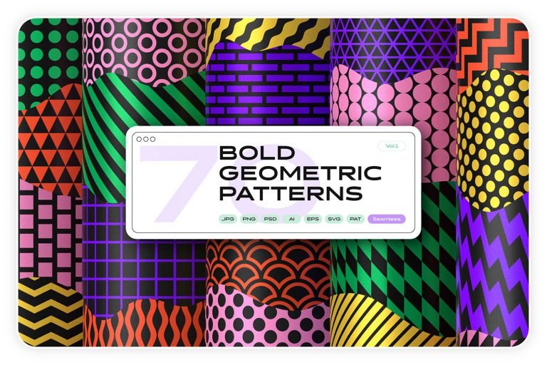 Bold Geometric Seamless Patterns Collection – MasterBundles