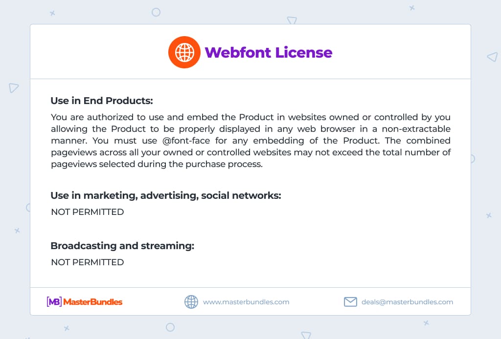 Webfont Licenses MasterBundles.