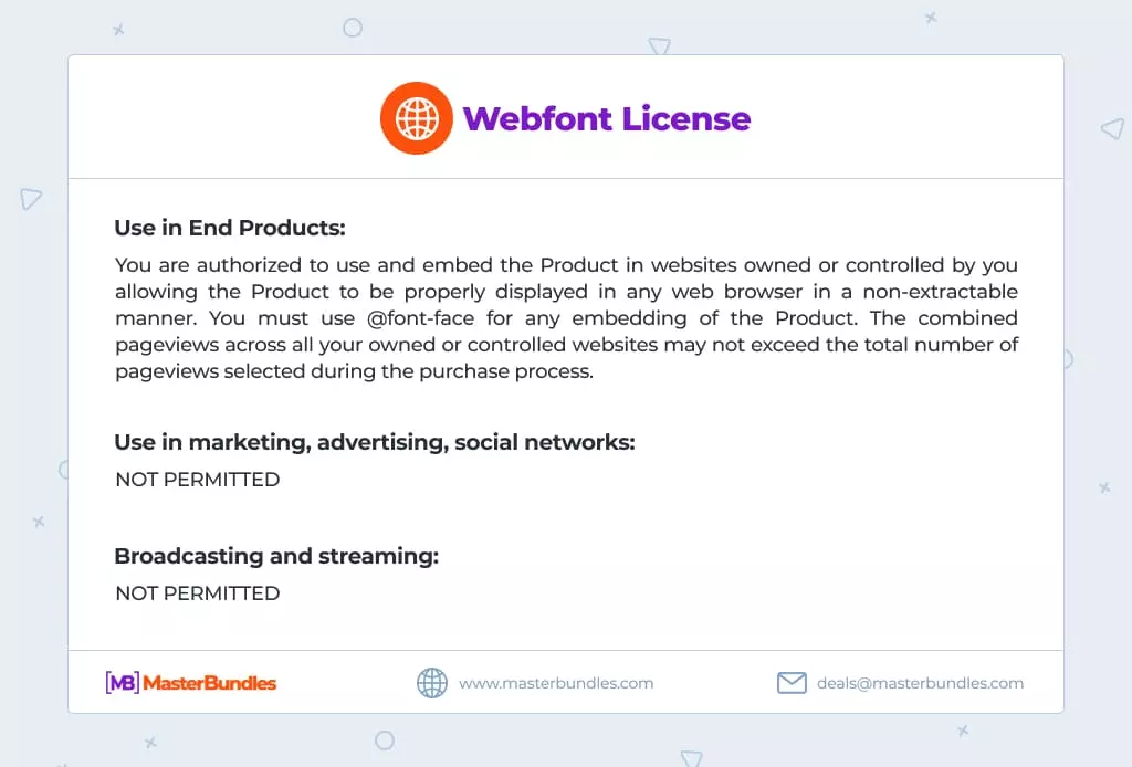 Webfont Licenses MasterBundles.