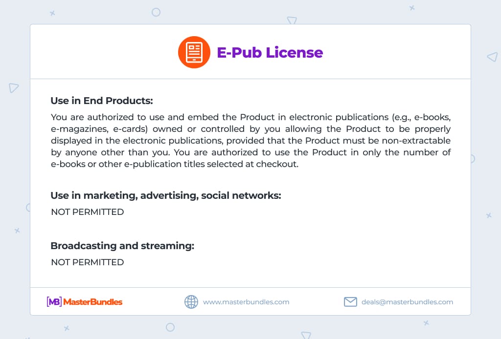 E-pub Licenses MasterBundles.