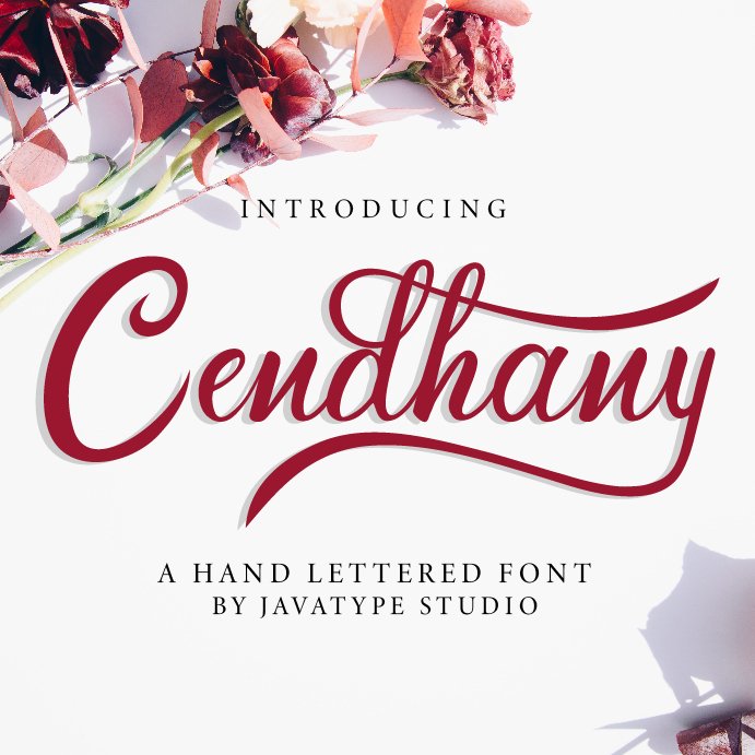 Hand Lettered Font Cendhany Example.