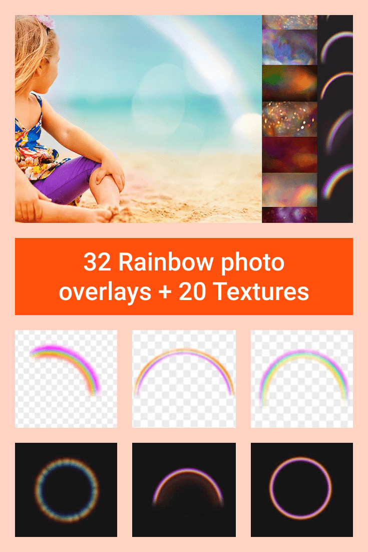 1 32 Rainbow photo overlays 20 Textures
