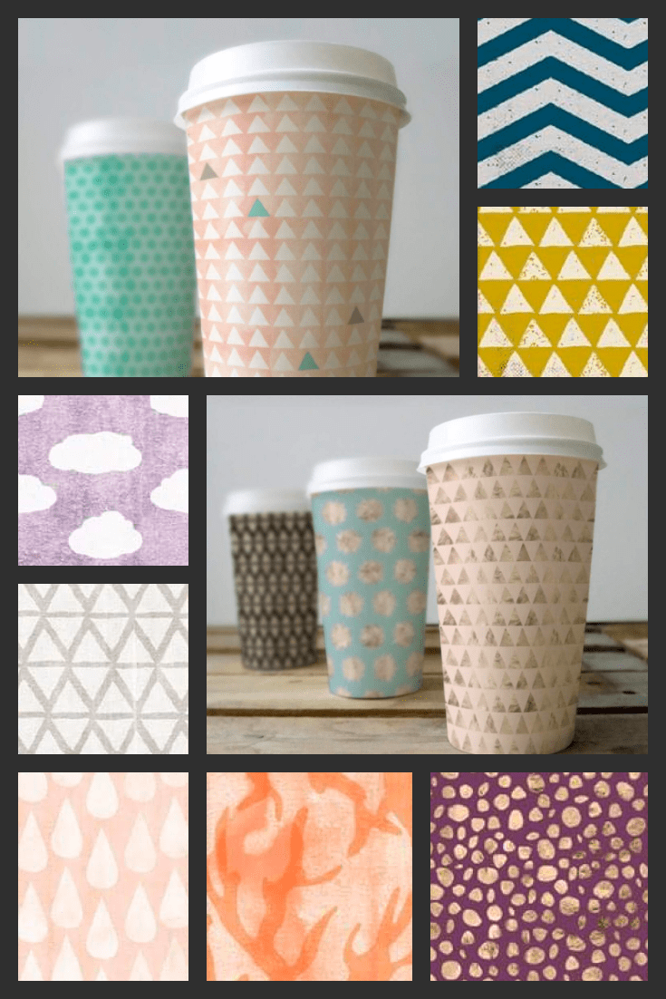 Print with geometric patterns in different colors.