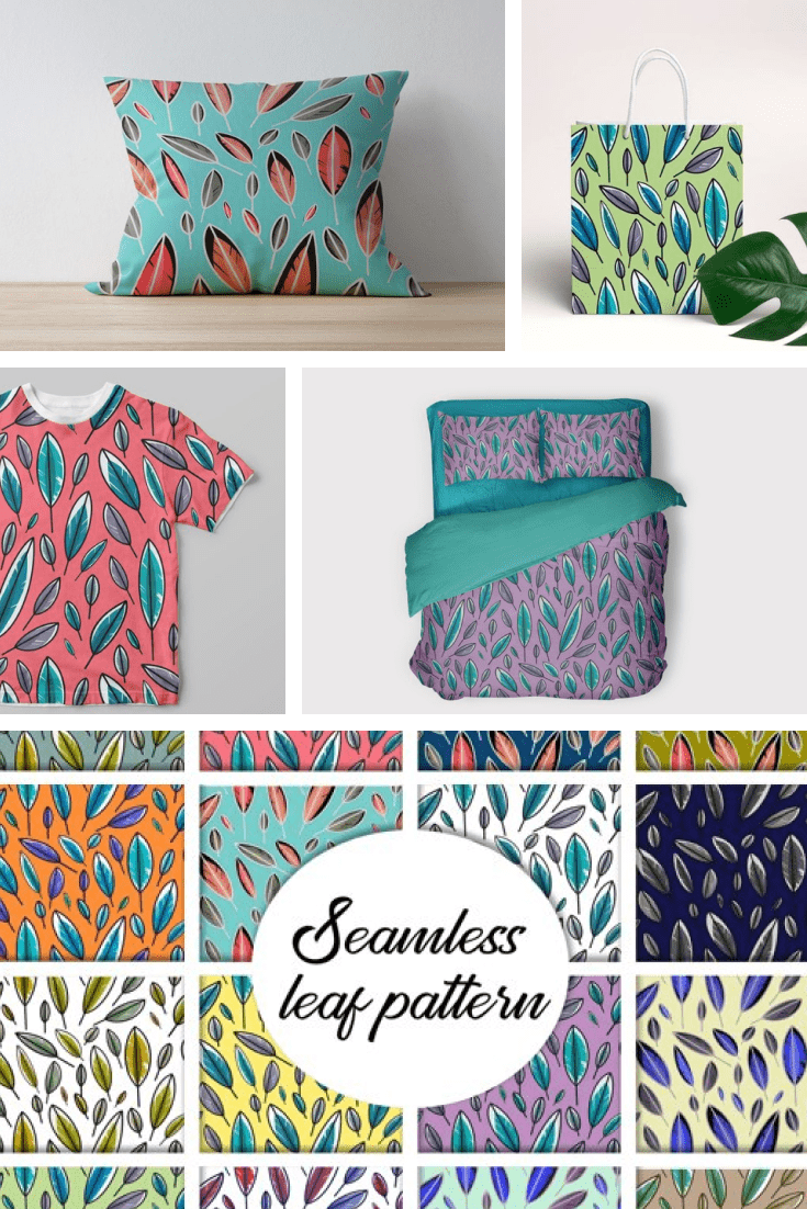 Spring print with leaves will decorate your interior.