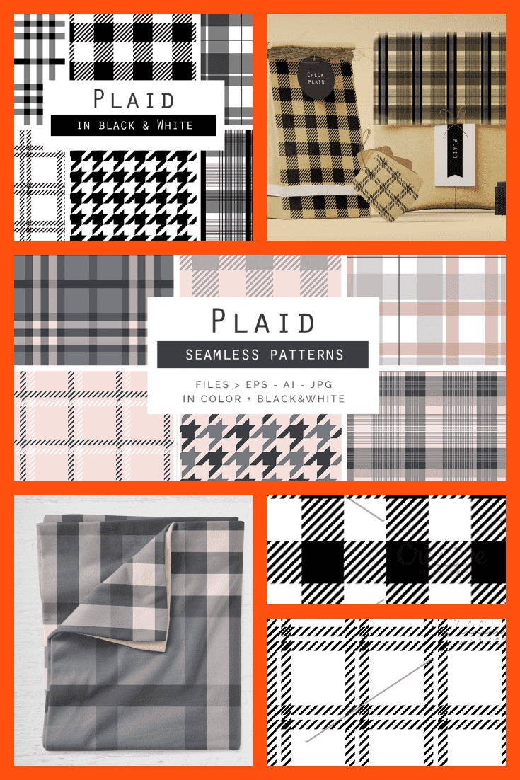 A collection of prints, which consists of a houndstooth print and a plaid print.