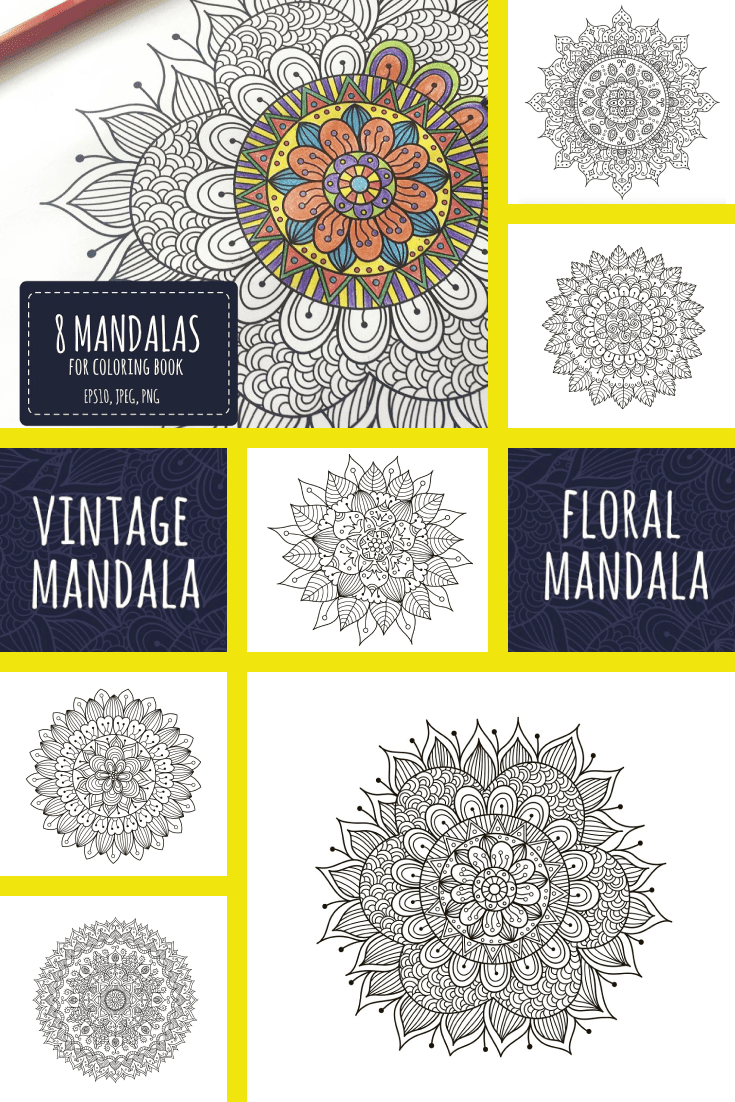 Vintage style mandala with many colors.