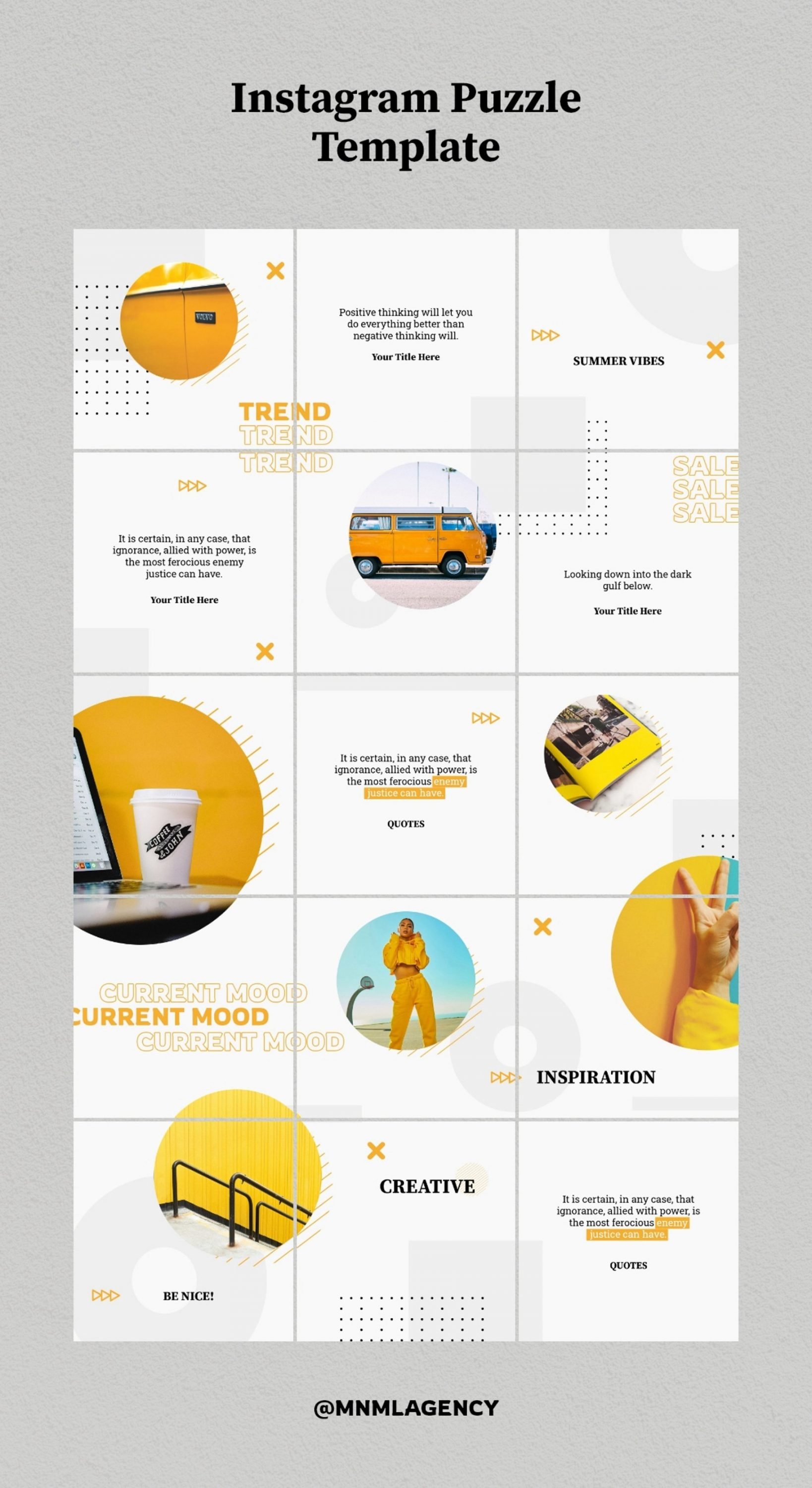 A very stylish template in a minimalist style with yellow accents.