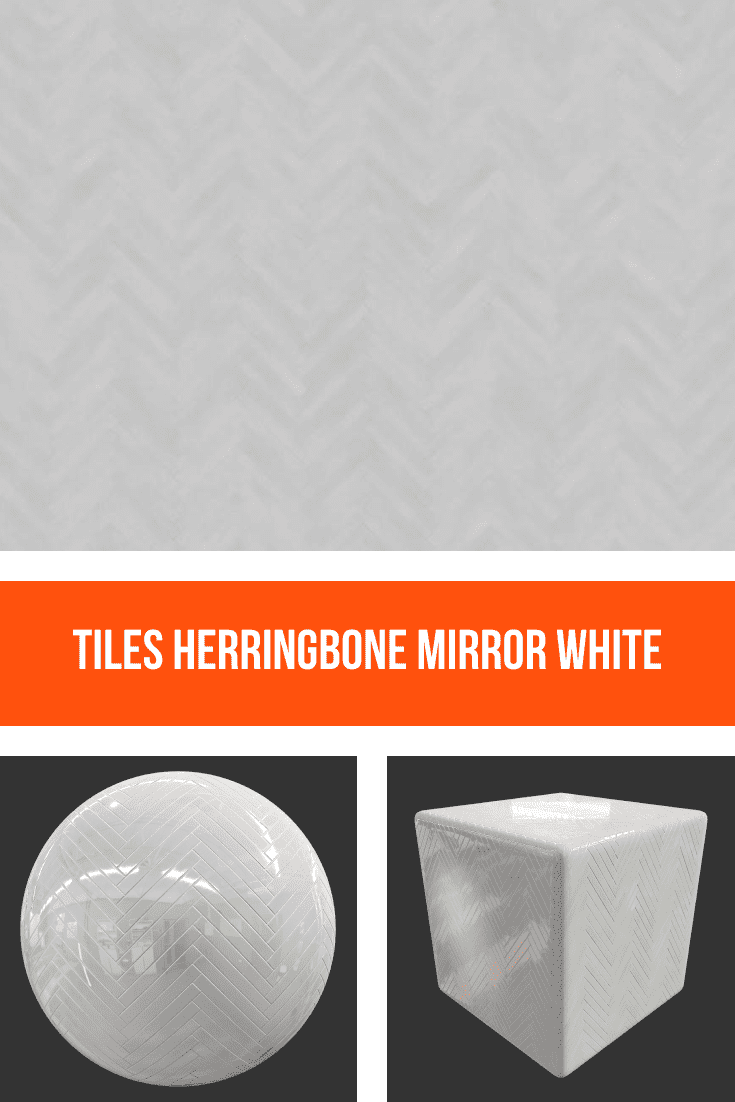 Glossy white surface with herringbone carvings.