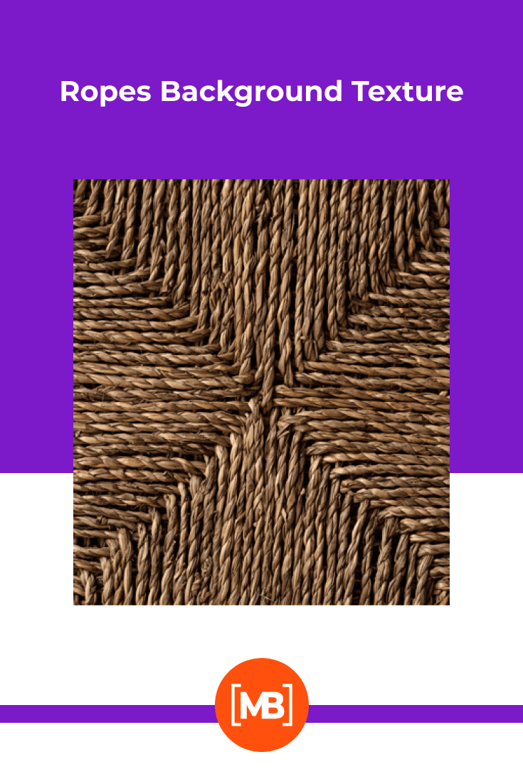 Beautiful braided pattern of brown ropes.