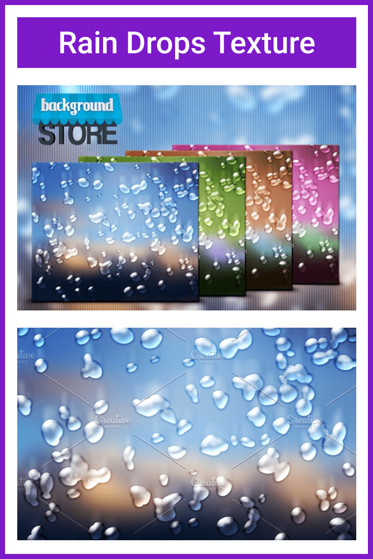 Rain Drops Texture in different colors.