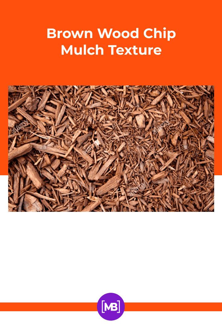 Brown wood mulch.